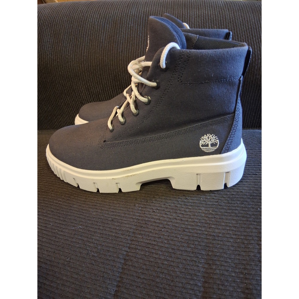 Timberland Grey Canvas Greyfield Boots Womens 9 Grey White‎ Platform TB0A62E4EP4